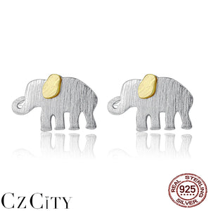 Elephant 925 Sterling Silver Stud Earrings Classic Party Jewelry