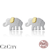 Elephant 925 Sterling Silver Stud Earrings Classic Party Jewelry