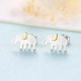 Elephant 925 Sterling Silver Stud Earrings Classic Party Jewelry