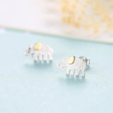 Elephant 925 Sterling Silver Stud Earrings Classic Party Jewelry