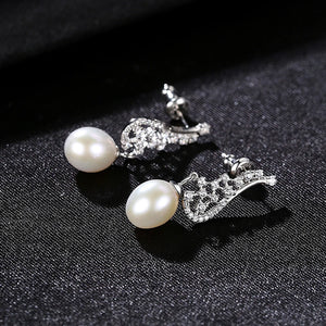 Natural Pearl Drop Earrings 925 Sterling Silver Fine Jewelry for Women FE-0300