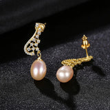 Natural Pearl Drop Earrings 925 Sterling Silver Fine Jewelry for Women FE-0300