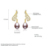 Natural Pearl Drop Earrings 925 Sterling Silver Fine Jewelry for Women FE-0300