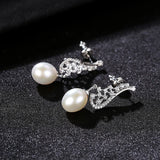 Natural Pearl Drop Earrings 925 Sterling Silver Fine Jewelry for Women FE-0300