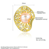 7mm Natural Pearl Stud Earring for Women Hollow Pattern S925 Silver