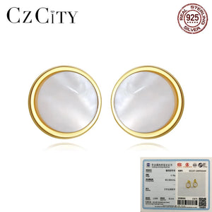 Shell 925 Silver Stud Earrings for Women Girls Dating FE0248