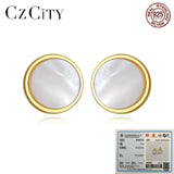 Shell 925 Silver Stud Earrings for Women Girls Dating FE0248