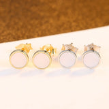 Shell 925 Silver Stud Earrings for Women Girls Dating FE0248
