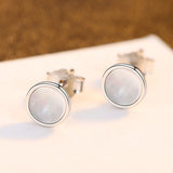 Shell 925 Silver Stud Earrings for Women Girls Dating FE0248