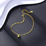 925 Silver Round Charms Chain Bracelet for Women