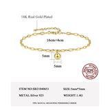 925 Silver Round Charms Chain Bracelet for Women