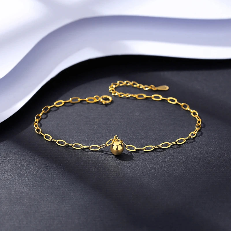 925 Silver Round Charms Chain Bracelet for Women