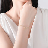 925 Silver Round Charms Chain Bracelet for Women