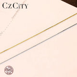 925 Silver Sparkling Clavicle Chain Choker Necklace for Women