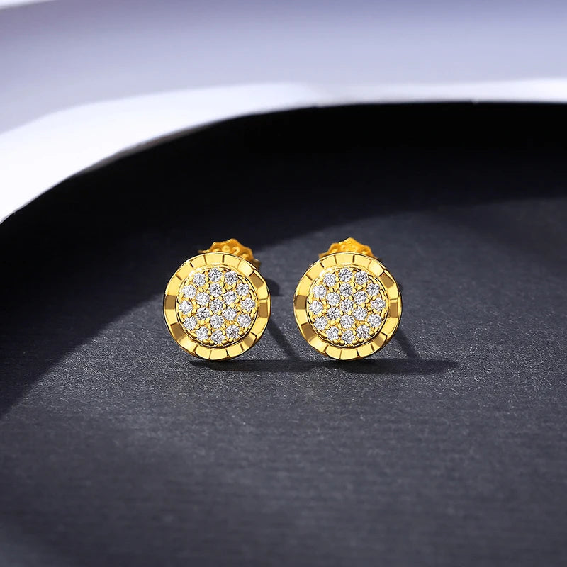 925 Silver Sun Flower Stud Earrings 14K Plated Girl Gift