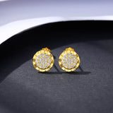 925 Silver Sun Flower Stud Earrings 14K Plated Girl Gift