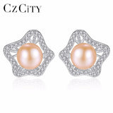 Pearl Stud Earrings S925 Sterling Silver Pink Pearls Bridal Bridesmaid Jewelry