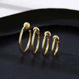 Silver Circle Hoop Earrings Set for Women - Christmas Statement Jewelry