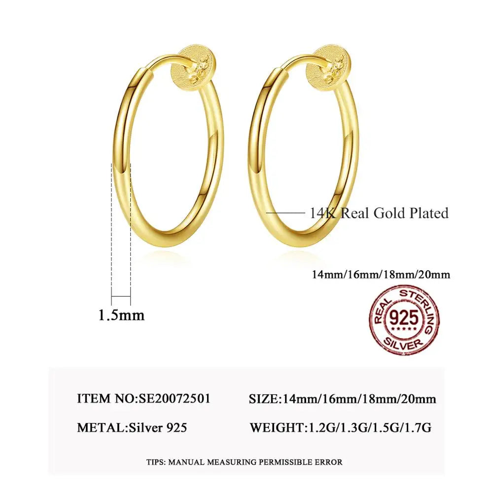Silver Circle Hoop Earrings Set for Women - Christmas Statement Jewelry