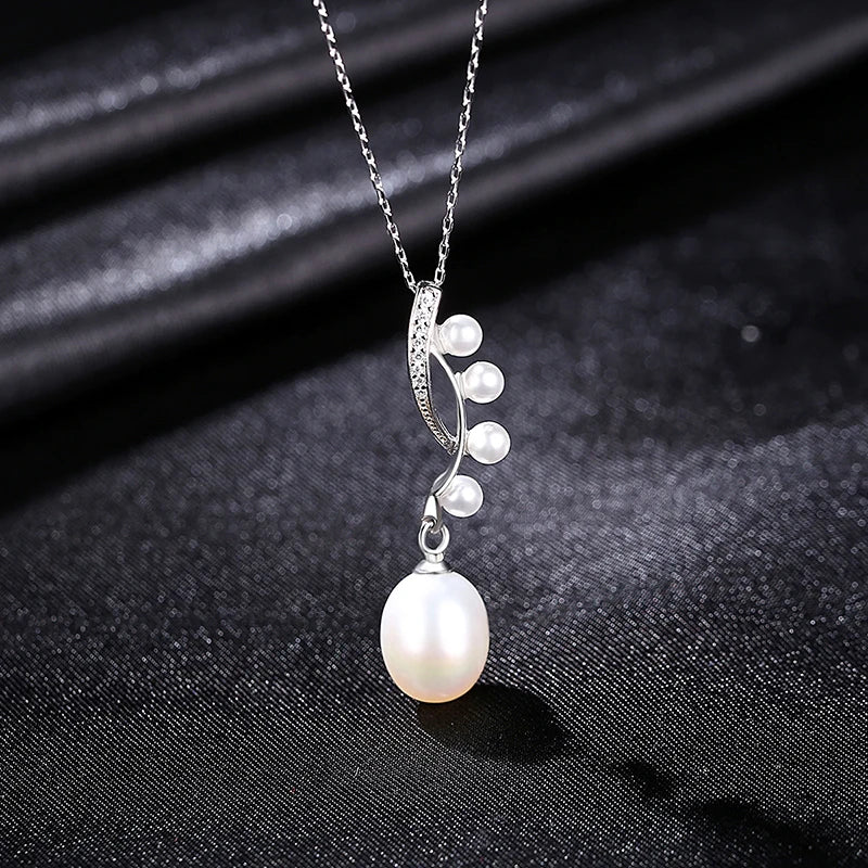 Freshwater Pearls Pendant Necklace Women 925 Silver Fine Jewelry