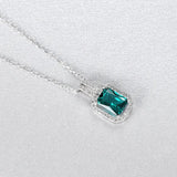 925 Silver Gemstone Pendant Necklace for Women Wedding