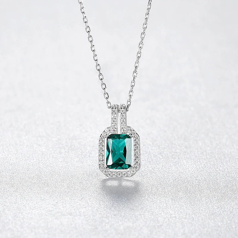 925 Silver Gemstone Pendant Necklace for Women Wedding