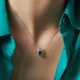 925 Silver Gemstone Pendant Necklace for Women Wedding