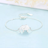 925 Sterling Silver Elephant Adjustable Bracelet for Women Girls