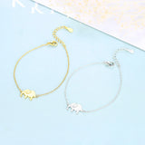 925 Sterling Silver Elephant Adjustable Bracelet for Women Girls
