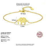 925 Sterling Silver Elephant Adjustable Bracelet for Women Girls