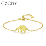 925 Sterling Silver Elephant Adjustable Bracelet for Women Girls
