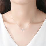 925 Silver Heart Pendant Necklace Women's Wedding Engagement Jewelry