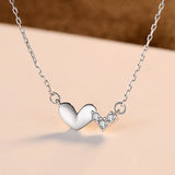 925 Silver Heart Pendant Necklace Women's Wedding Engagement Jewelry