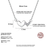 925 Silver Heart Pendant Necklace Women's Wedding Engagement Jewelry