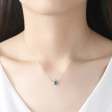 925 Silver Sun Flower Opal Pendant Necklace Women 3 Colors