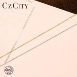 925 Sterling Silver Women Chain Necklace in Two Colors Rope Chains