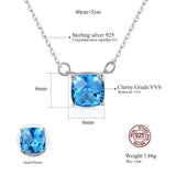 Geometric Gemstone Pendant Necklace Silver 925 Charms Vintage Jewelry