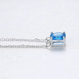 Geometric Gemstone Pendant Necklace Silver 925 Charms Vintage Jewelry