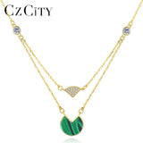 925 Sterling Silver&Malachite Pendant Necklace for Anniversary