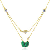 925 Sterling Silver&Malachite Pendant Necklace for Anniversary
