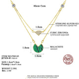 925 Sterling Silver&Malachite Pendant Necklace for Anniversary