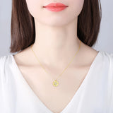 Sterling Silver CZ Pendant Necklace with Ball Beads Charms