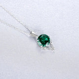 Green Red Gemstone Pendant Necklace 925 Sterling Silver