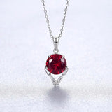 Green Red Gemstone Pendant Necklace 925 Sterling Silver