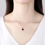 Green Red Gemstone Pendant Necklace 925 Sterling Silver