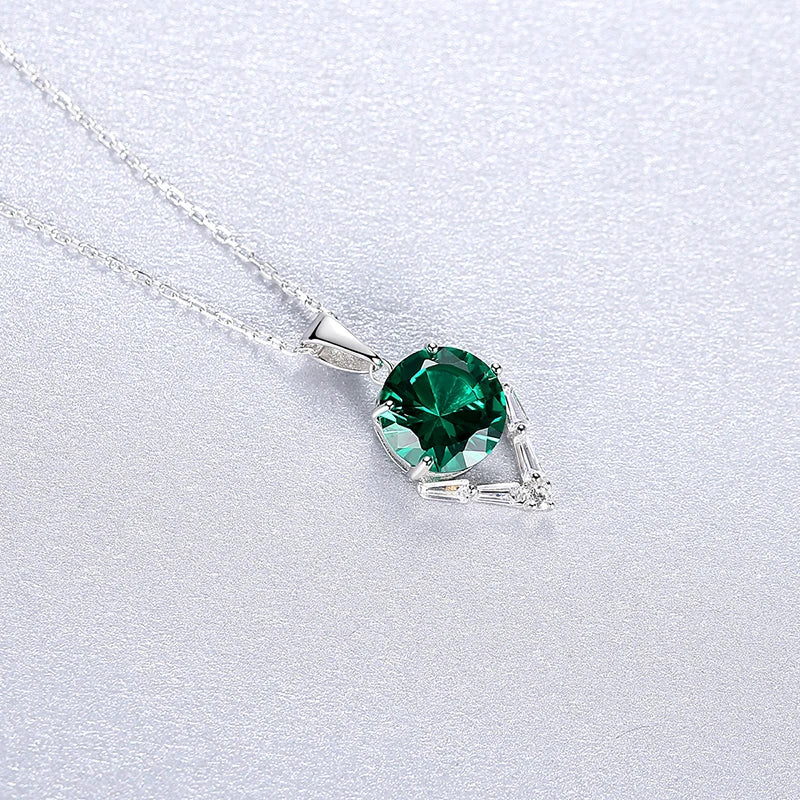 Green Red Gemstone Pendant Necklace 925 Sterling Silver