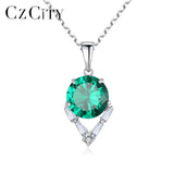 Green Red Gemstone Pendant Necklace 925 Sterling Silver