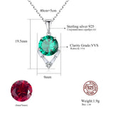 Green Red Gemstone Pendant Necklace 925 Sterling Silver