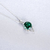 Green Red Gemstone Pendant Necklace 925 Sterling Silver