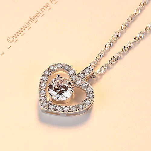 Clear CZ Pendant with Chain Vintage Charm Necklace